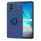 For vivo iQOO Neo7 Metal Ring Holder TPU Phone Case(Blue) - 1