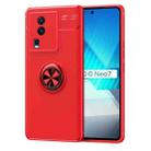 For vivo iQOO Neo7 Metal Ring Holder TPU Phone Case(Red) - 1