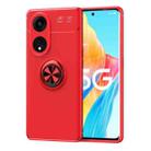 For OPPO A1 Pro Metal Ring Holder TPU Phone Case(Red) - 1