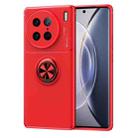 For vivo X90 Pro Metal Ring Holder TPU Phone Case(Red) - 1