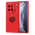 For vivo X90 Pro+ Metal Ring Holder TPU Phone Case(Red) - 1