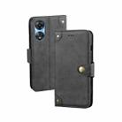 For OPPO A58 5G idewei Retro Texture Leather Phone Case(Black) - 1