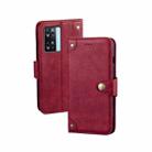 For OPPO A77s idewei Retro Texture Leather Phone Case(Red) - 1