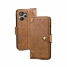 For Realme 10 5G idewei Retro Texture Leather Phone Case(Khaki) - 1