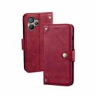 For Realme 10 5G idewei Retro Texture Leather Phone Case(Red) - 1