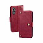 For Tecno Pova 4 idewei Retro Texture Leather Phone Case(Red) - 1