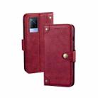 For vivo V21s idewei Retro Texture Leather Phone Case(Red) - 1