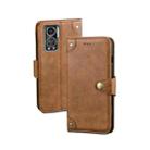 For ZTE Axon 30S idewei Retro Texture Leather Phone Case(Khaki) - 1