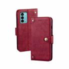 For ZTE Blade A72 4G idewei Retro Texture Leather Phone Case(Red) - 1