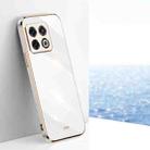 For OnePlus 10 Pro XINLI Straight 6D Plating Gold Edge TPU Phone Case(White) - 1