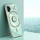 For Nothing Phone 1 XINLI Straight Edge 6D Electroplate TPU Phone Case with Ring Holder(Mint Green) - 1