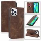 For iPhone 14 Pro Max Wireless Charging Magsafe Leather Phone Case(Brown) - 1