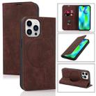 For iPhone 14 Pro Max Wireless Charging Magsafe Leather Phone Case(Dark Brown) - 1