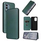 For Nokia X30 5G Carbon Fiber Texture Flip Leather Phone Case(Green) - 1