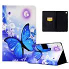 For Samsung Galaxy Tab S6 Lite SM-P610 Electric Pressed TPU Smart Leather Tablet Case(Blue Butterfly) - 1