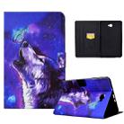 For Samsung Galaxy Tab A 10.1 T580 Electric Pressed TPU Smart Leather Tablet Case(Butterfly Wolf) - 1