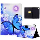 For Lenovo M10 Plus Electric Pressed TPU Smart Leather Tablet Case(Blue Butterfly) - 1