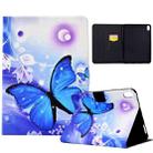 For iPad mini 6 Electric Pressed TPU Smart Leather Tablet Case(Blue Butterfly) - 1
