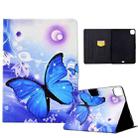 For iPad Pro 11 2020/2018 / Air4 10.9 2020 Electric Pressed TPU Smart Leather Tablet Case(Blue Butterfly) - 1
