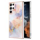 For Samsung Galaxy S23 Ultra 5G Electroplating IMD TPU Phone Case(White Marble) - 1