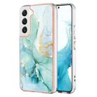 For Samsung Galaxy S23 5G Electroplating Marble Dual-side IMD TPU Phone Case(Green 003) - 1