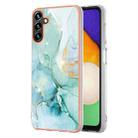 For Samsung Galaxy A14 5G Electroplating Marble Dual-side IMD TPU Phone Case(Green 003) - 1