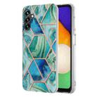 For Samsung Galaxy A14 5G Electroplating IMD Splicing Dual-side Marble TPU Phone Case(Green) - 1