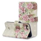 For iPhone SE 2022 / SE 2020 3D Painting Pattern Coloured Drawing Horizontal Flip PU Leather Case with Holder & Card Slots & Wallet(Butterflies and Flowers) - 1
