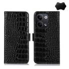 For OPPO Reno9 / Reno9 Pro Crocodile Top Layer Cowhide Leather Phone Case(Black) - 1