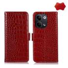 For OPPO Reno9 / Reno9 Pro Crocodile Top Layer Cowhide Leather Phone Case(Red) - 1