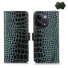 For OPPO Reno9 / Reno9 Pro Crocodile Top Layer Cowhide Leather Phone Case(Green) - 1