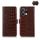 For OPPO Reno9 Pro+ Crocodile Top Layer Cowhide Leather Phone Case(Brown) - 1