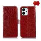 For Honor 80 SE Crocodile Top Layer Cowhide Leather Phone Case(Red) - 1