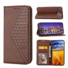 For Xiaomi Poco C40 Cubic Grid Calf Texture Magnetic Leather Phone Case(Brown) - 1