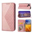 For Xiaomi Poco C40 Cubic Grid Calf Texture Magnetic Leather Phone Case(Rose Gold) - 1