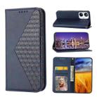 For Realme 10 4G Cubic Grid Calf Texture Magnetic Leather Phone Case(Blue) - 1