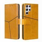 For Samsung Galaxy S23 Ultra 5G Geometric Stitching Horizontal Flip Leather Phone Case(Yellow) - 1