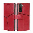 For Samsung Galaxy S23+ 5G Geometric Stitching Horizontal Flip Leather Phone Case(Red) - 1