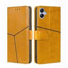 For Samsung Galaxy A04E Geometric Stitching Horizontal Flip Leather Phone Case(Yellow) - 1