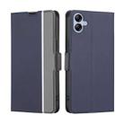 For Samsung Galaxy A04E Twill Texture Side Button Leather Phone Case(Blue) - 1