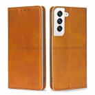 For Samsung Galaxy S23 5G Cow Texture Magnetic Horizontal Flip Leather Phone Case(Light Brown) - 1