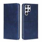 For Samsung Galaxy S23 Ultra 5G Cow Texture Magnetic Horizontal Flip Leather Phone Case(Blue) - 1