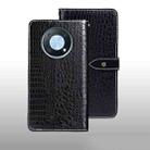For Huawei nova Y90 idewei Crocodile Texture Leather Phone Case(Black) - 1