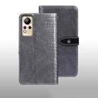 For Infinix Note 12 idewei Crocodile Texture Leather Phone Case(Grey) - 1