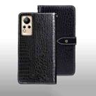 For Infinix Note 12 idewei Crocodile Texture Leather Phone Case(Black) - 1