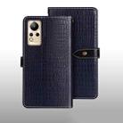 For Infinix Note 12 idewei Crocodile Texture Leather Phone Case(Dark Blue) - 1