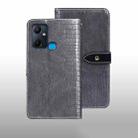 For Infinix Smart 6 Plus idewei Crocodile Texture Leather Phone Case(Grey) - 1