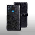 For Infinix Smart 6 Plus idewei Crocodile Texture Leather Phone Case(Black) - 1