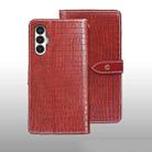 For Tecno Pova 3 idewei Crocodile Texture Leather Phone Case(Red) - 1