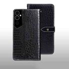 For Tecno Pova Neo 2 idewei Crocodile Texture Leather Phone Case(Black) - 1